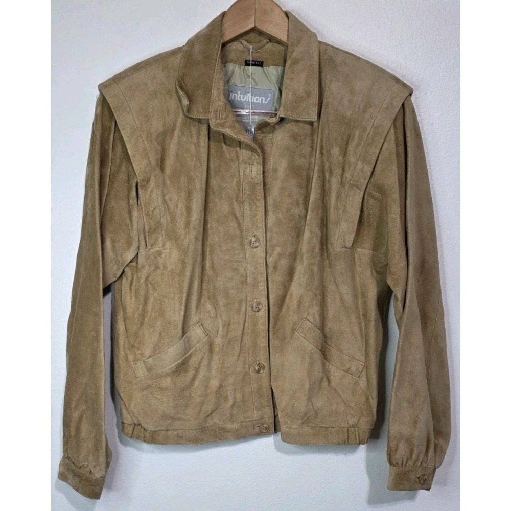 NEW Vintage Intuitions Jacket Coat Women 10 Suede Leather Western 80s Bomber